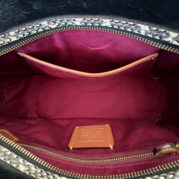 COACH Dreamer Signature Canvas with Snake Skin Detail Shoulder Bag 38846 - Picture 10 of 15